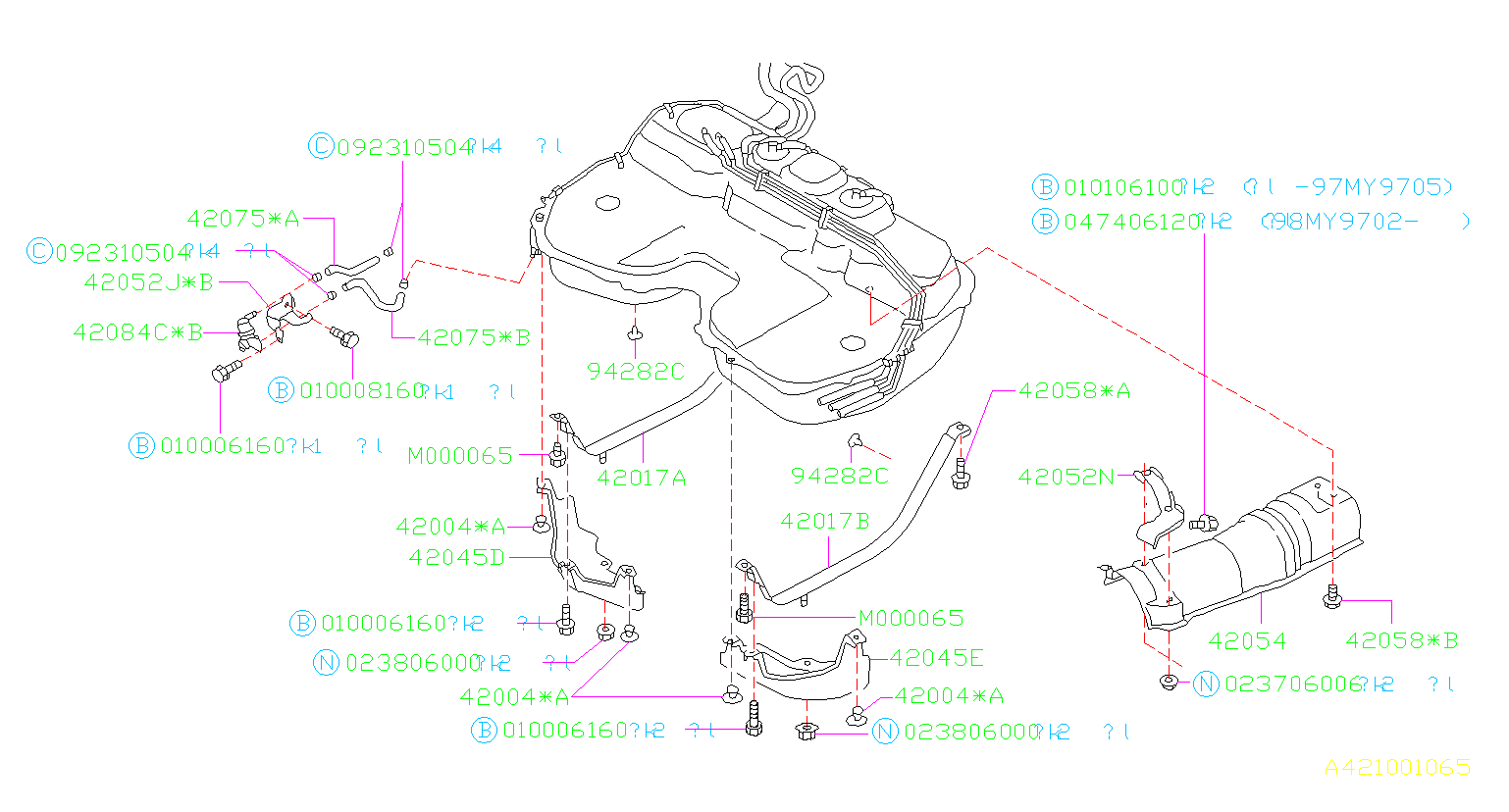 Subaru Legacy Evaporative Emissions System Lines - 42075FA030 | The