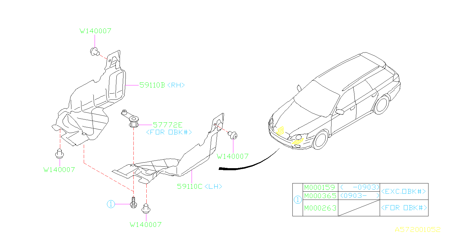 Subaru Outback Radiator Support Splash Shield (Left, Front). MUD Guard ...