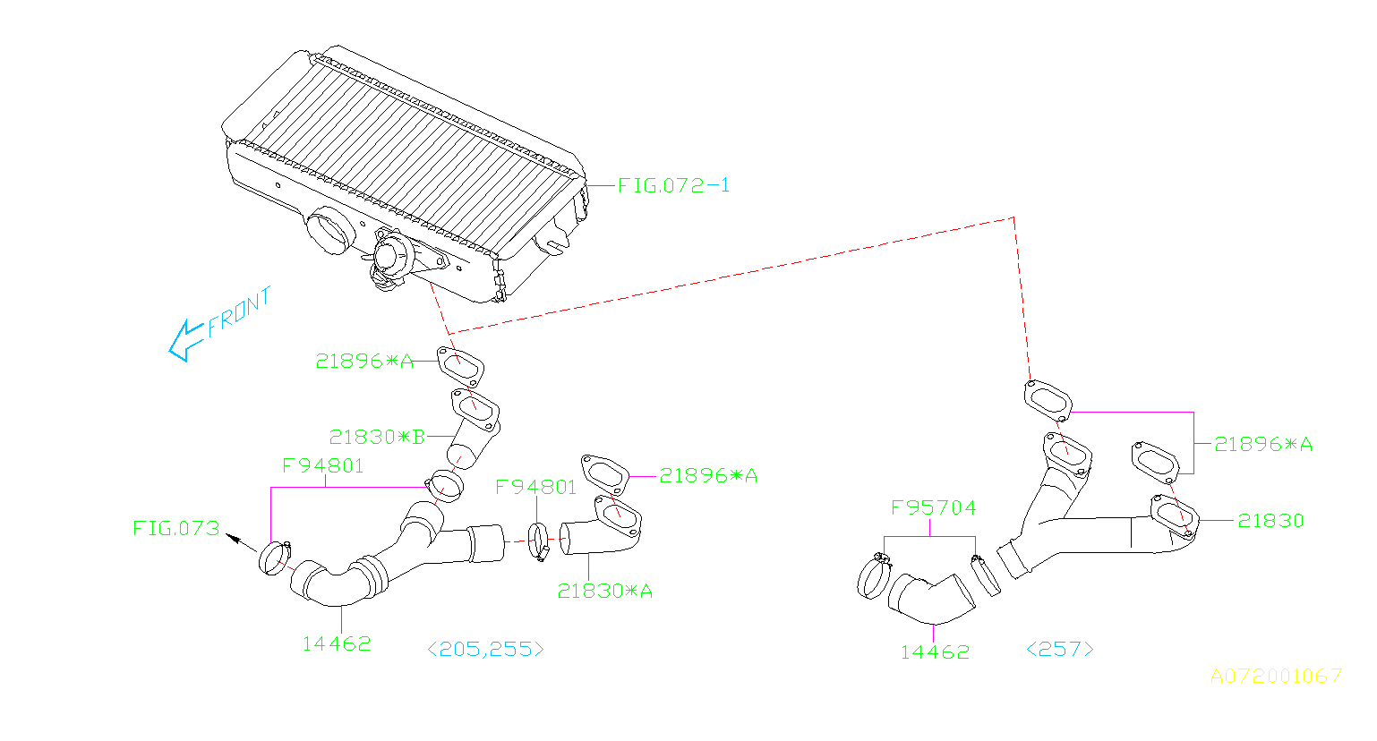 Subaru WRX Turbocharger Intercooler Pipe Gasket 21896AA010 The