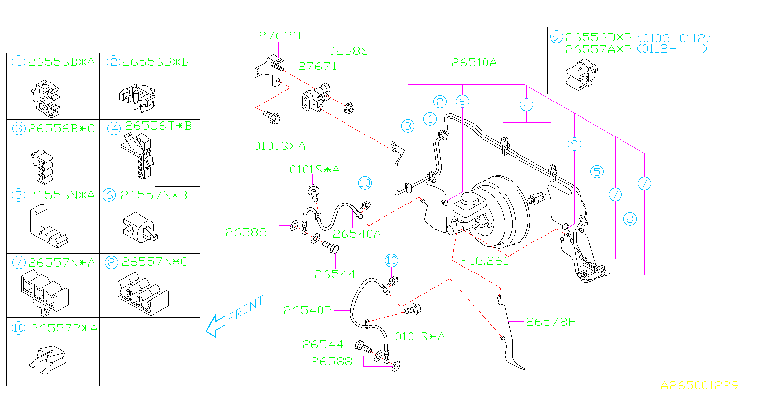 Subaru Impreza Clamp, 5-8. Piping, brake, abs - 26556AE160 ... subaru abs diagram 