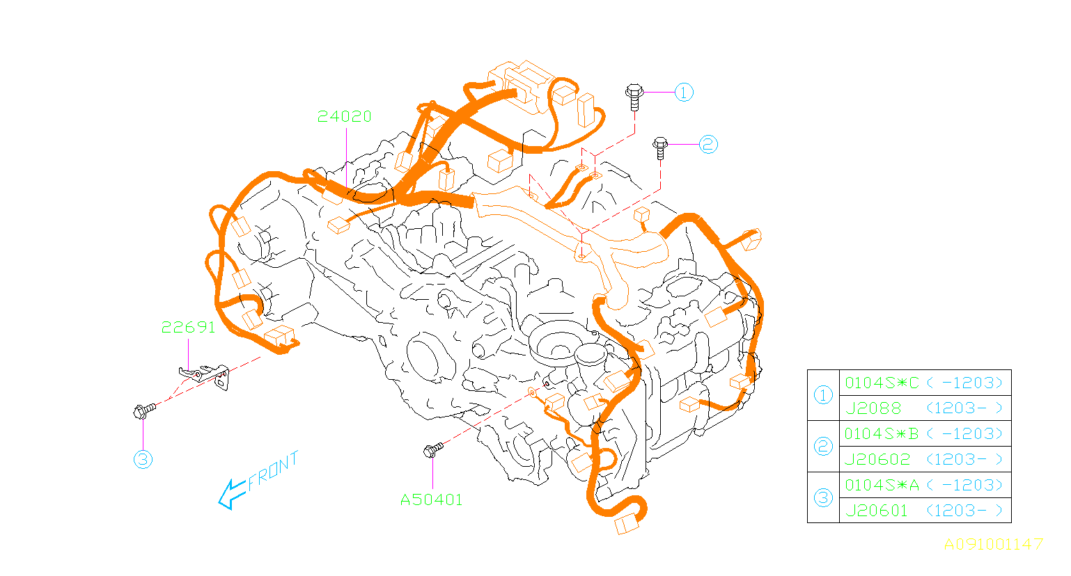 Subaru Impreza Engine Wiring Harness. Wiring harness used for the