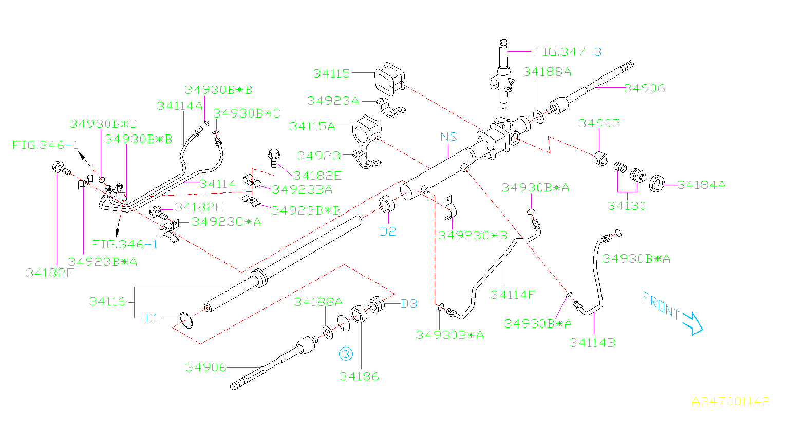 Subaru Forester Power Steering Line - 34190FE011 | The Autobarn Subaru ...