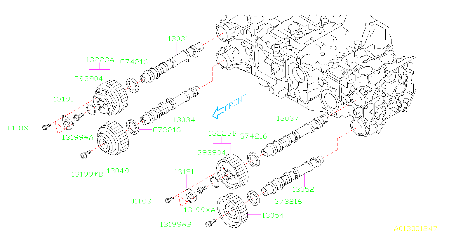 Subaru Forester Engine Camshaft (Left) - 13037AA803 | The Autobarn