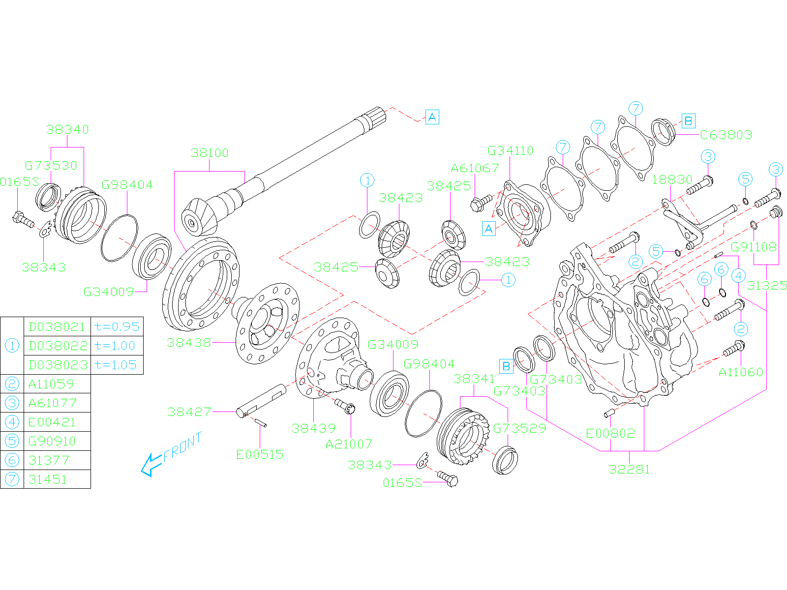 Subaru WRX Differential Pinion Gear - 38425AA110 | The Autobarn Subaru ...