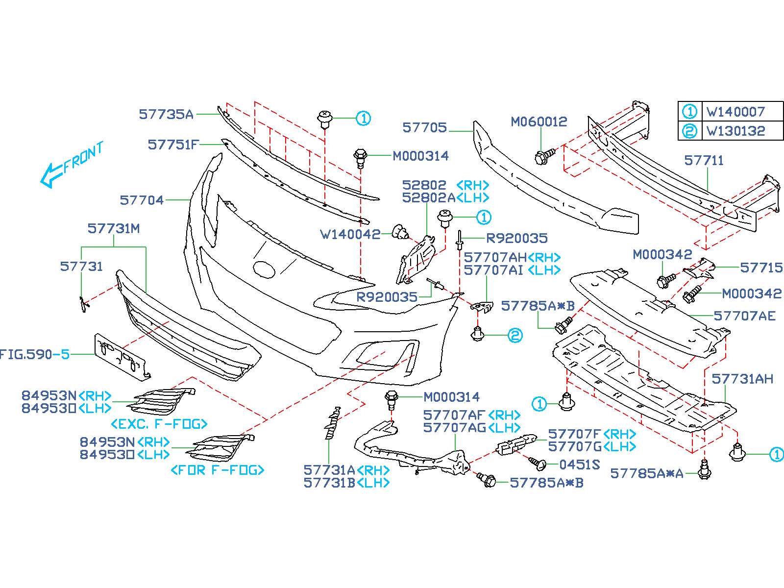 Subaru BRZ Fog Light Trim (Left, Front). Cover Bumper DRL - 57731CA260 ...